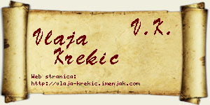 Vlaja Krekić vizit kartica